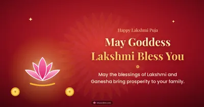 May Goddess Lakshmi Bless You – Lakshmi Puja Diwali wishes image in English (landscape)
