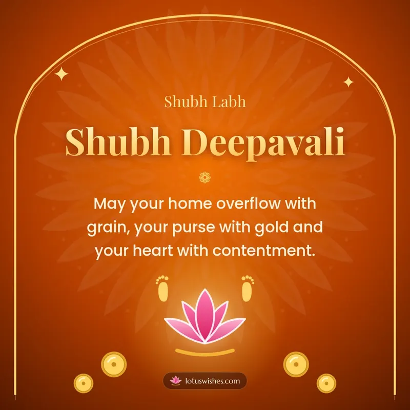 Shubh Deepavali – Lakshmi Puja Diwali wishes image in English (square)