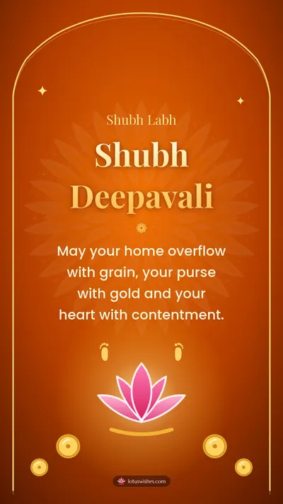 Shubh Deepavali – Lakshmi Puja Diwali wishes image in English (story)