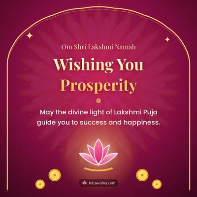 Wishing You Prosperity – Lakshmi Puja Diwali wish in English