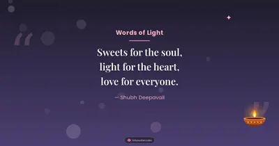 Words of Light – Quotes & Status Diwali wishes image in English (landscape)