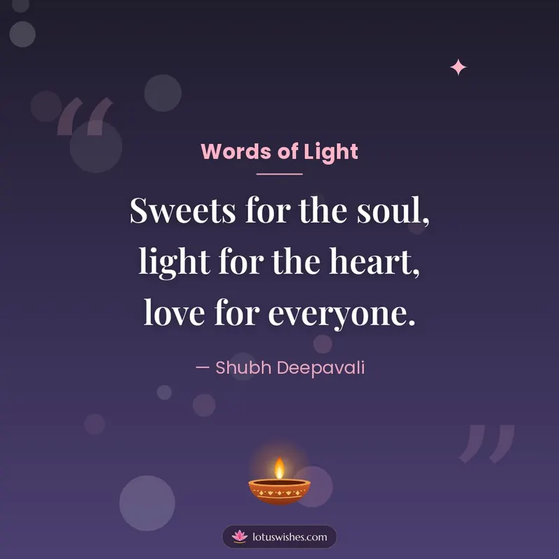 Words of Light – Quotes & Status Diwali wishes image in English (square)