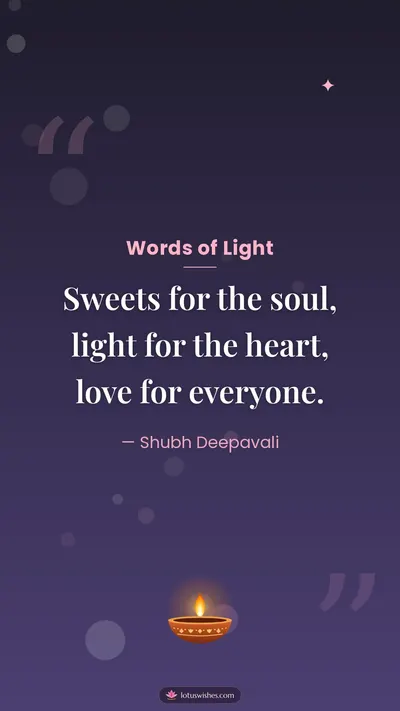 Words of Light – Quotes & Status Diwali wishes image in English (story)