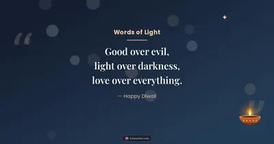 Words of Light – Quotes & Status Diwali wishes image in English (landscape)