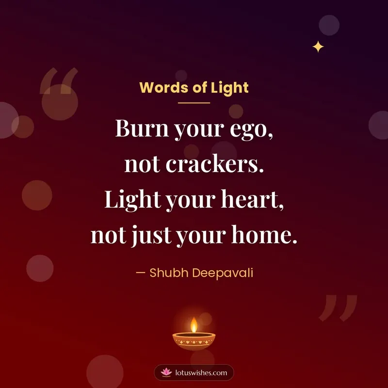 Words of Light – Quotes & Status Diwali wishes image in English (square)
