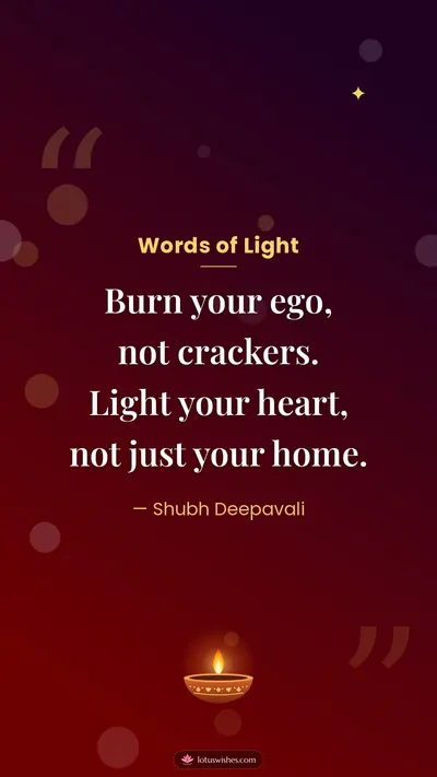 Words of Light – Quotes & Status Diwali wishes image in English (story)