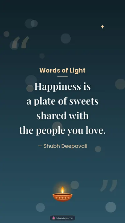 Words of Light – Quotes & Status Diwali wishes image in English (story)