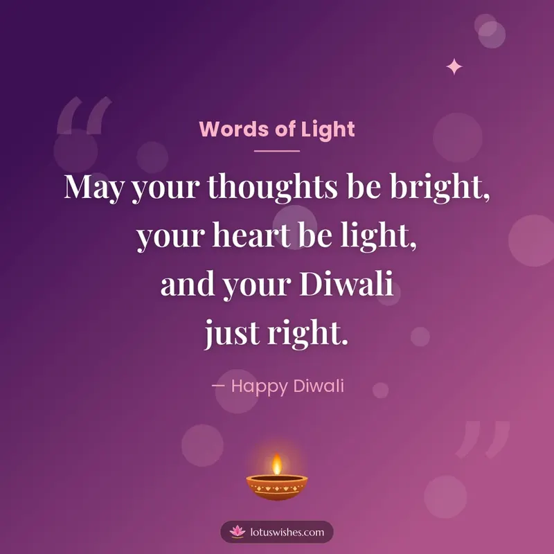 Words of Light – Quotes & Status Diwali wishes image in English (square)