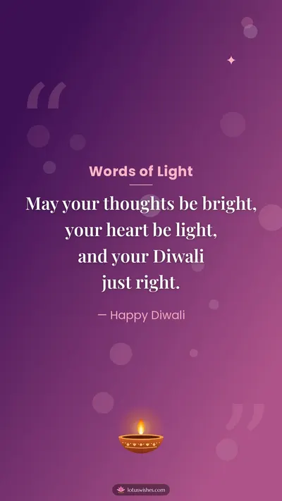 Words of Light – Quotes & Status Diwali wishes image in English (story)