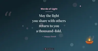 Words of Light – Quotes & Status Diwali wishes image in English (landscape)