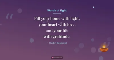 Words of Light – Quotes & Status Diwali wishes image in English (landscape)