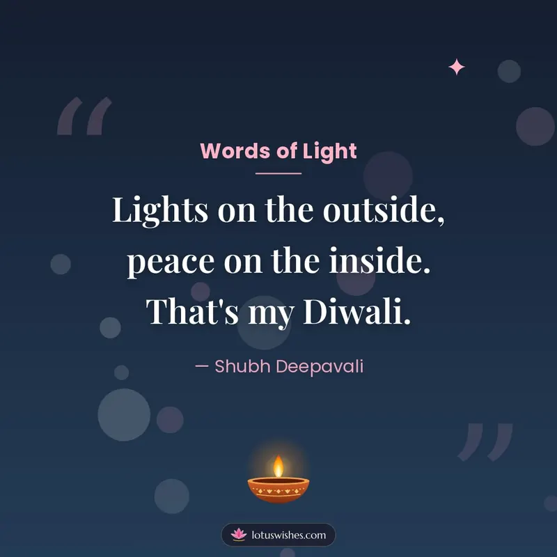 Words of Light – Quotes & Status Diwali wishes image in English (square)