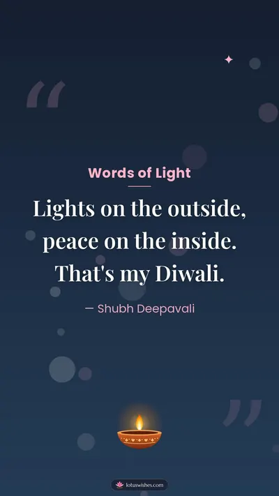 Words of Light – Quotes & Status Diwali wishes image in English (story)