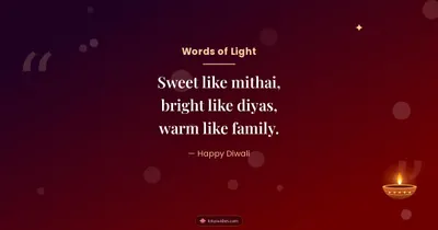 Words of Light – Quotes & Status Diwali wishes image in English (landscape)