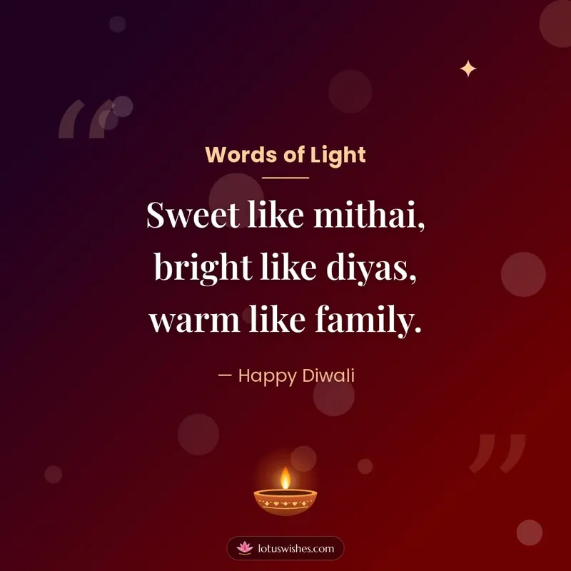 Words of Light – Quotes & Status Diwali wishes image in English (square)