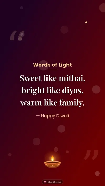 Words of Light – Quotes & Status Diwali wishes image in English (story)