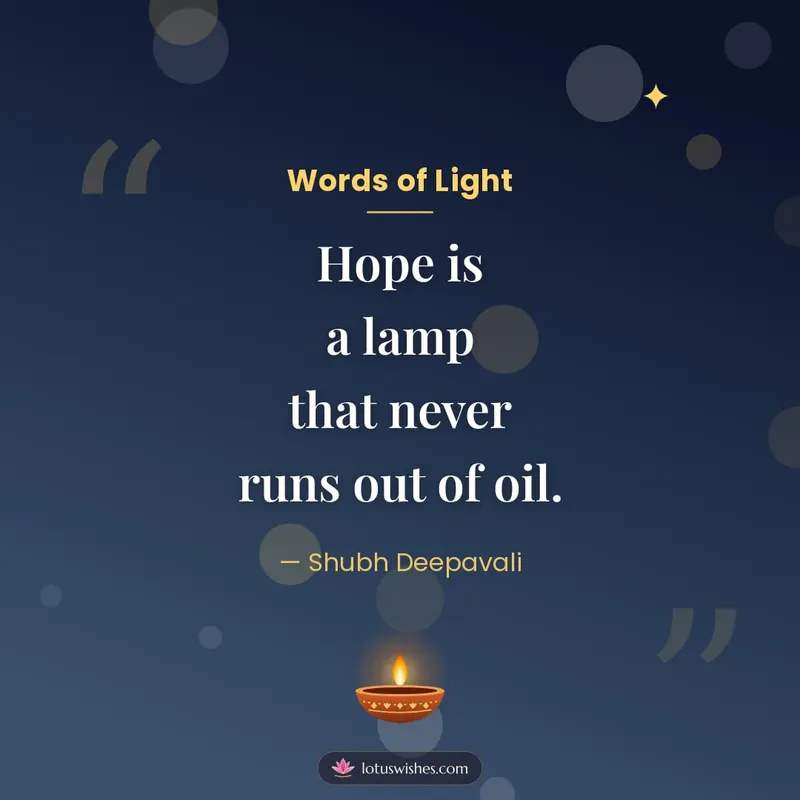 Words of Light – Quotes & Status Diwali wishes image in English (square)