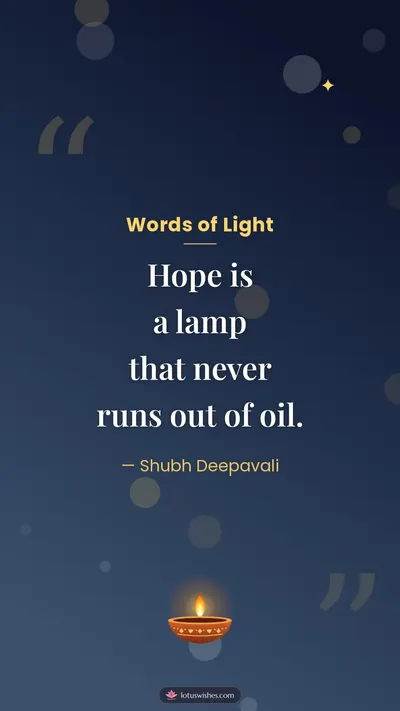Words of Light – Quotes & Status Diwali wishes image in English (story)