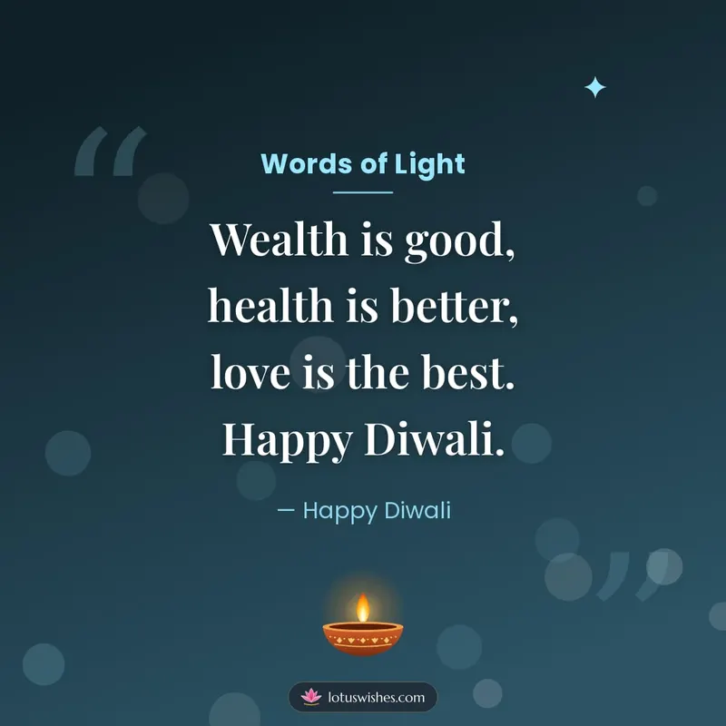 Words of Light – Quotes & Status Diwali wishes image in English (square)