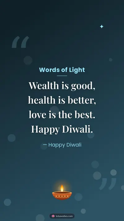 Words of Light – Quotes & Status Diwali wishes image in English (story)