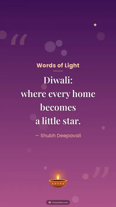 Words of Light – Quotes & Status Diwali wishes image in English (story)
