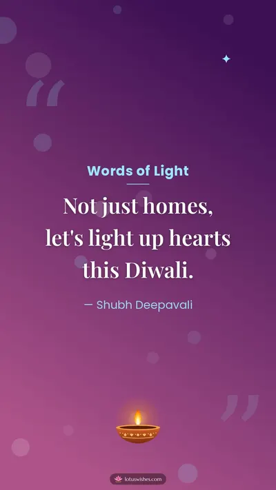 Words of Light – Quotes & Status Diwali wishes image in English (story)