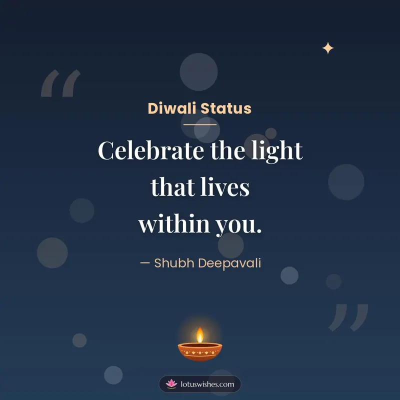 Diwali Status – Quotes & Status Diwali wishes image in English (square)