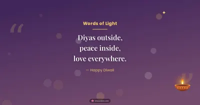 Words of Light – Quotes & Status Diwali wishes image in English (landscape)