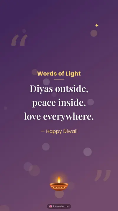 Words of Light – Quotes & Status Diwali wishes image in English (story)
