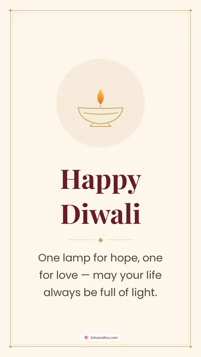 Happy Diwali – Simple & Elegant Diwali wishes image in English (story)