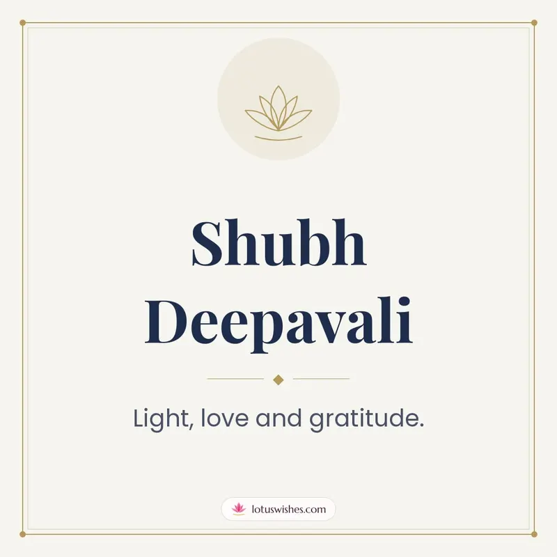Shubh Deepavali – Simple & Elegant Diwali wishes image in English (square)