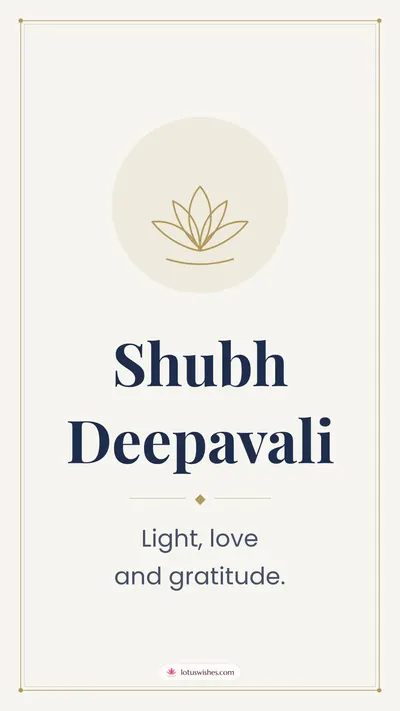 Shubh Deepavali – Simple & Elegant Diwali wishes image in English (story)