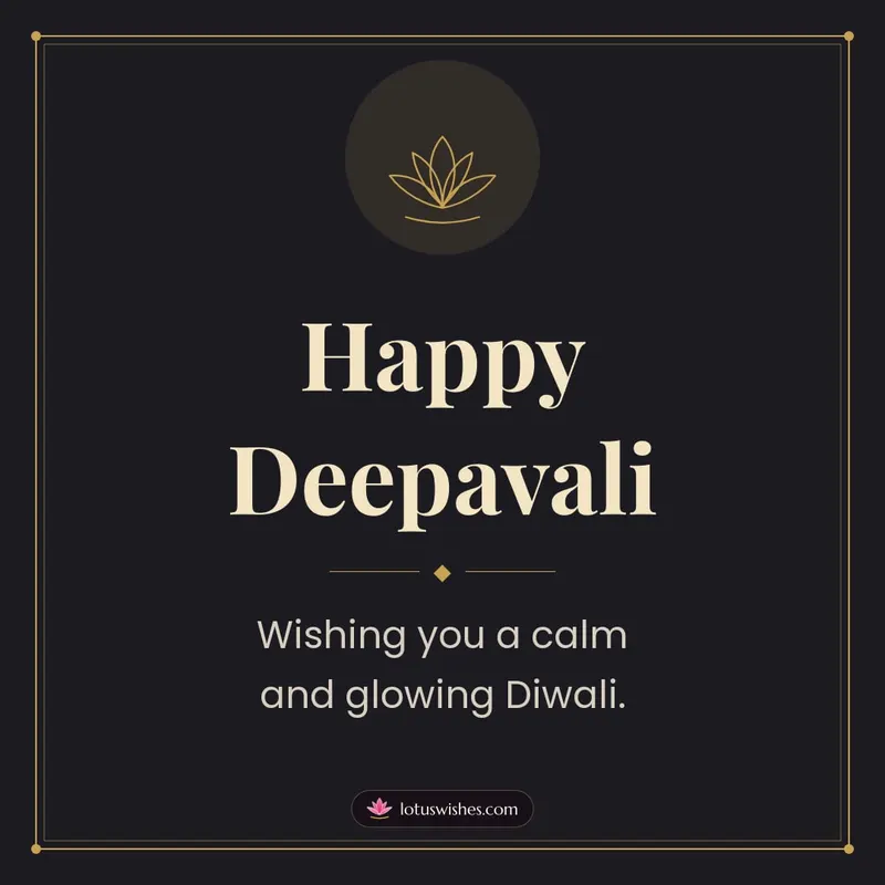 Happy Deepavali – Simple & Elegant Diwali wishes image in English (square)