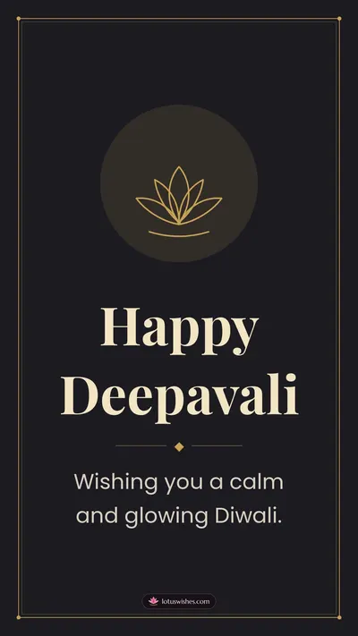 Happy Deepavali – Simple & Elegant Diwali wishes image in English (story)