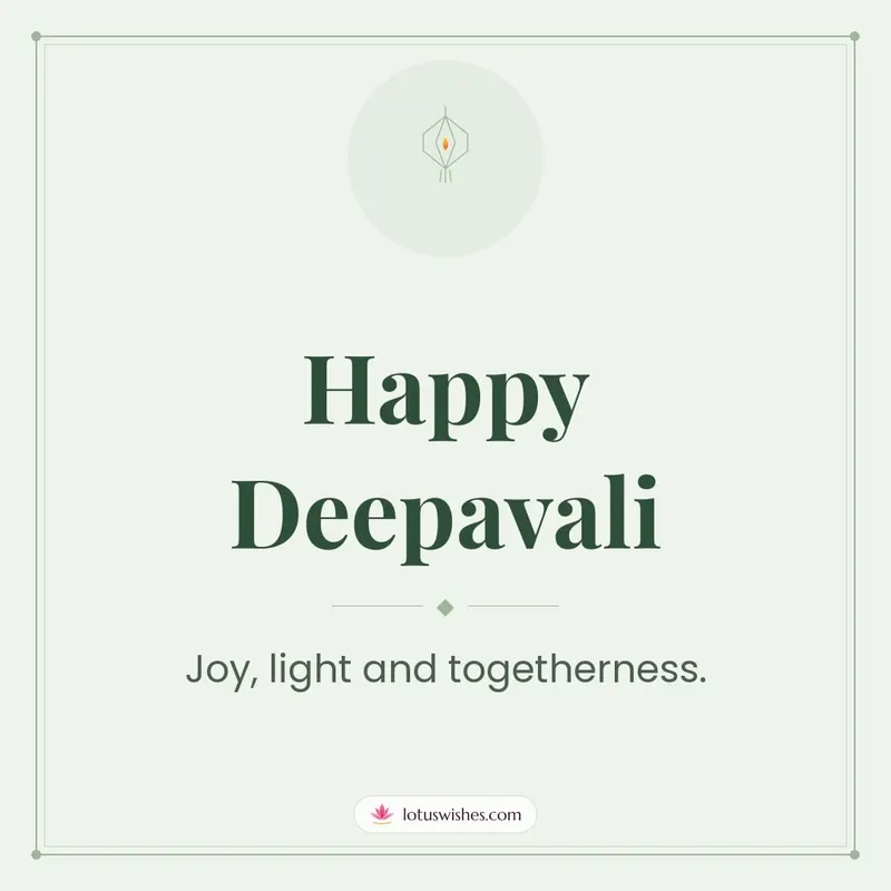Happy Deepavali – Simple & Elegant Diwali wishes image in English (square)