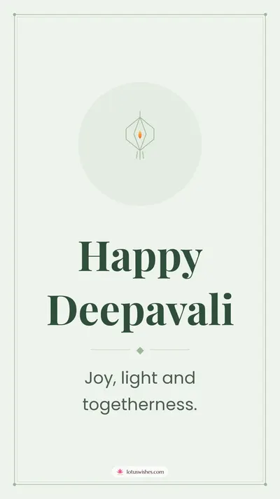 Happy Deepavali – Simple & Elegant Diwali wishes image in English (story)