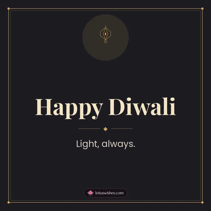 Happy Diwali – Simple & Elegant Diwali wishes image in English (square)