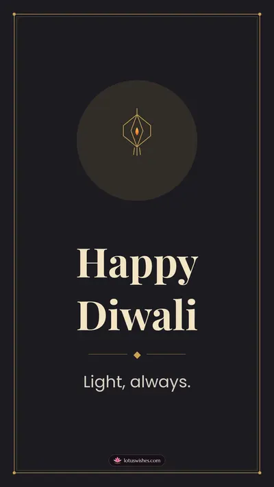 Happy Diwali – Simple & Elegant Diwali wishes image in English (story)