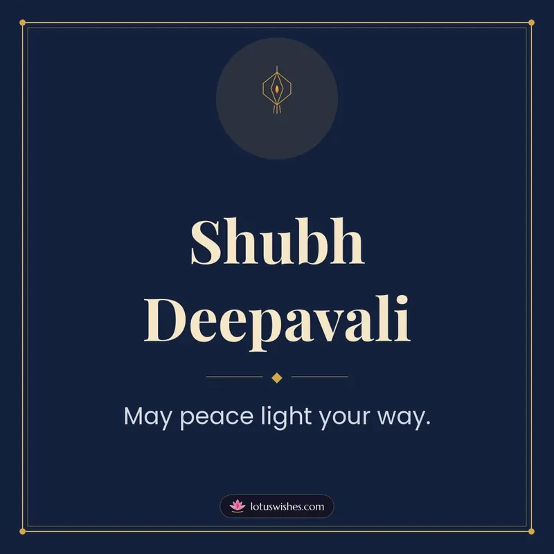 Shubh Deepavali – Simple & Elegant Diwali wishes image in English (square)