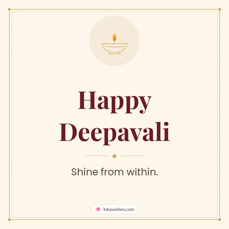 Happy Deepavali – Simple & Elegant Diwali wishes image in English (square)