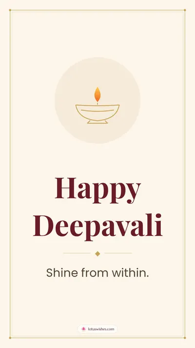 Happy Deepavali – Simple & Elegant Diwali wishes image in English (story)