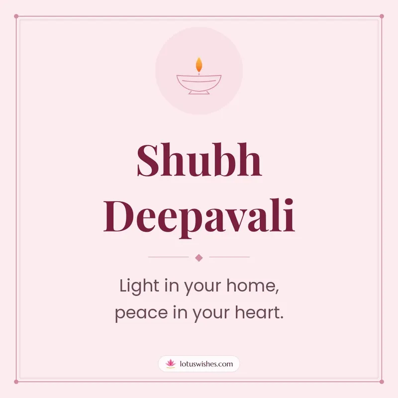 Shubh Deepavali – Simple & Elegant Diwali wishes image in English (square)