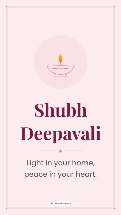Shubh Deepavali – Simple & Elegant Diwali wishes image in English (story)
