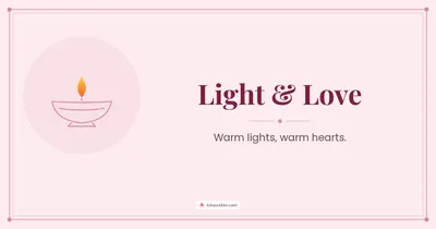 Light & Love – Simple & Elegant Diwali wishes image in English (landscape)