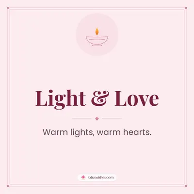 Light & Love – Simple & Elegant Diwali wish in English
