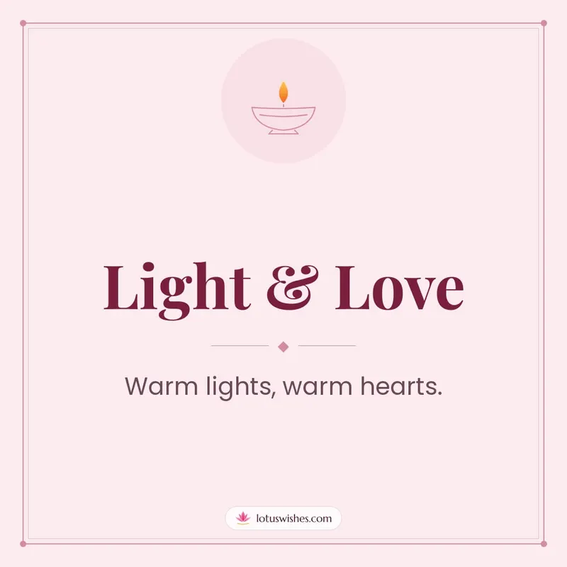 Light & Love – Simple & Elegant Diwali wishes image in English (square)
