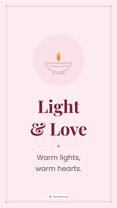 Light & Love – Simple & Elegant Diwali wishes image in English (story)