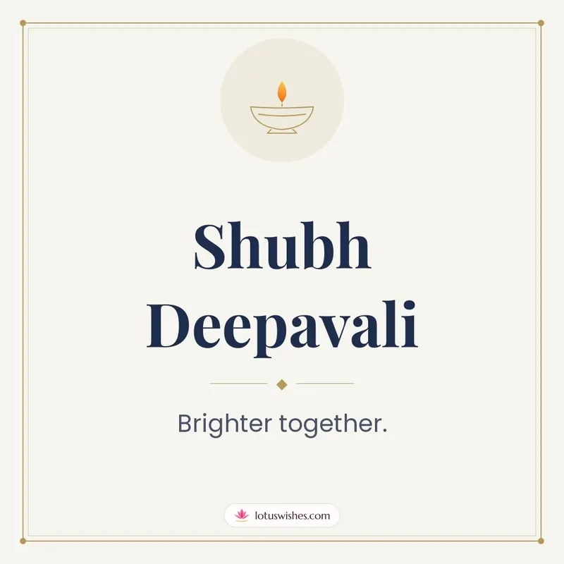 Shubh Deepavali – Simple & Elegant Diwali wishes image in English (square)