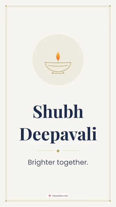 Shubh Deepavali – Simple & Elegant Diwali wishes image in English (story)
