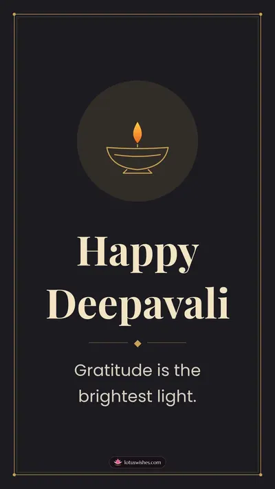 Happy Deepavali – Simple & Elegant Diwali wishes image in English (story)